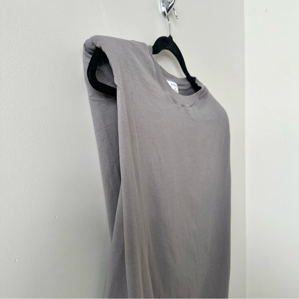 Aritzia-Babaton Shoulder Pad Mini Dress In Pewter Grey (Size:XS) - Picture 7 of 11